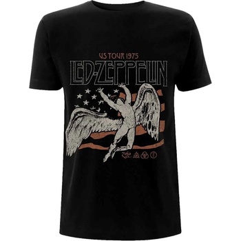 Led Zeppelin Риза US 1975 Tour Flag Unisex Black S (LZTS28MB01)