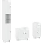 vidaXL 3 частен комплект за баня EDE Бял гланц Инженерна дървесина (3417823)