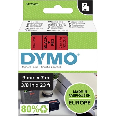 Dymo 40917 černý tisk/červený podklad, 7m, 9mm