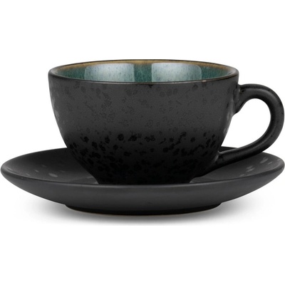 Bitz Zelený černý keramický šálek na cappuccino Gastro Green Black 240 ml