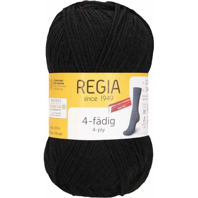 Regia 4-Ply Uni 2066 Černá 210m/50g