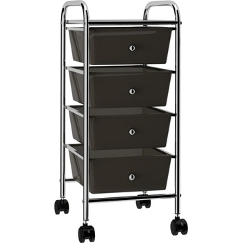 HABA Мобилна количка за съхранение с 4 чекмеджета черна пластмаса (v320398)