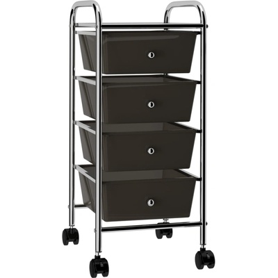 HABA Мобилна количка за съхранение с 4 чекмеджета черна пластмаса (v320398)