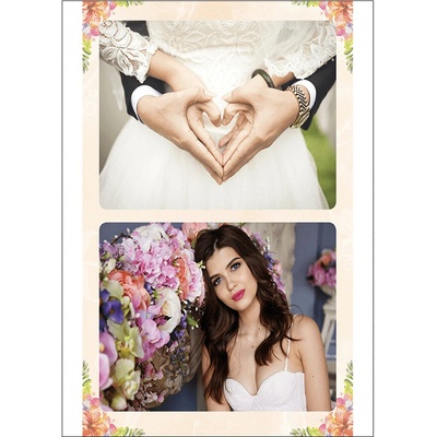 Akce na fotoknihy. Desky A4 v modré barvě. Fotokniha do 24hod - svatební kytice motiv