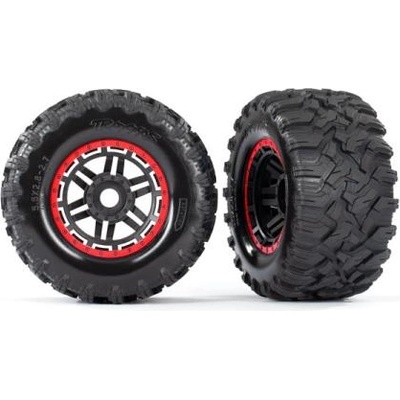 Traxxas колело 2.8", гума Maxx All-Terrain, джанта черно-червена (2)