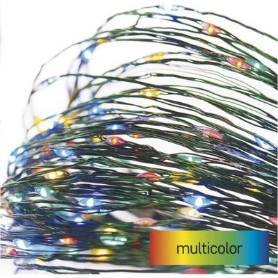 EMOS Lighting D3AM01 LED vianočná nano reťaz zelená 4 m vonkajšia aj vnútorná multicolor časovač