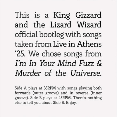 King Gizzard And The Lizard King Gizzard And The Lizard. . . - Songs From I'm In Your Mind Fuzz & Murder Of The Universe Live In Athens '25 (LP) (0634457230750)