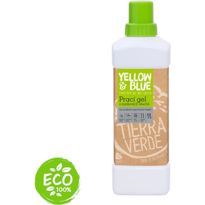 Tierra Verde prací gel z mýdlových ořechů pro funkční textil s koloidním stříbrem 1 l