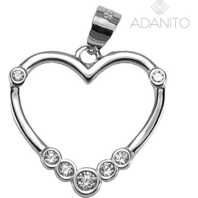 Beneto AGH795 Stříbrný přívěsek srdce se zirkony