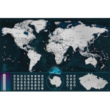 Stírací mapa světa - česká verze silver XL