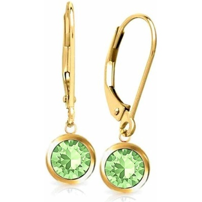Swarovski e. dámske zlaté náušnice Sweet Lemonade zelené see3286