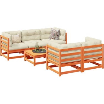 Image 1 of vidaXL Градински комплект с възглавници, 6 части, восъчнокафяв (3299291)