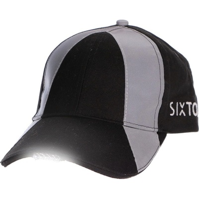 SIXTOL Reflexná s LED svetlom B-CAP SAFETY 25lm nabíjací USB čierna