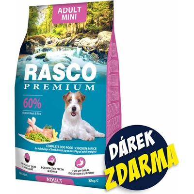 RASCO Premium Adult Mini kuře s rýží 3 kg
