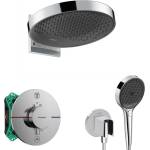 Hansgrohe - Душ комплект с термостат за вграждане, с корпус, диаметър 36 см, 3 струи, хром SANI21HHH010 (SANI21HHH010)