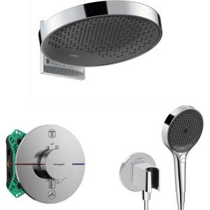 Hansgrohe - Душ комплект с термостат за вграждане, с корпус, диаметър 36 см, 3 струи, хром SANI21HHH010 (SANI21HHH010)