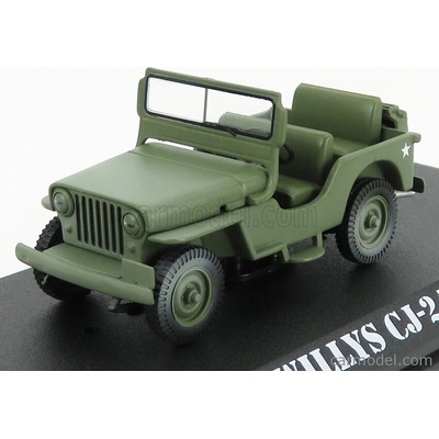 Greenlight Jeep Willys Cj-2a Open 1949 M-a-s-h Vojenská Zelená 1:43