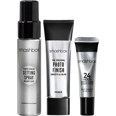 Smashbox Комплект Smashbox: фотофиниш матово покритие течен грунд 12 мл + фотофиниш фиксиращ спрей 30 мл + фотофиниш грунд за сенки за очи 7 мл