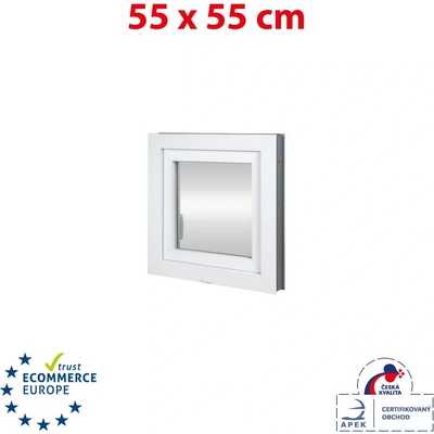 Okna Hned Plastové okno 55x55 cm bílé otevíravé i sklopné levé – Zbozi.Blesk.cz