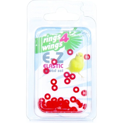 E-Z Elastic Ring Kroužky, 3 mm, červené 50ks