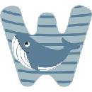 Small Foot drevené písmeno W