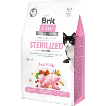 Brit Care Cat bez obilovin pro kastrované citlivé kočky s králíkem 0,4 kg