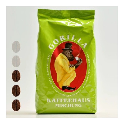 Gorilla Gorilla Kaffeehaus кафе на зърна, 1кг, благородна смес, без горчиви вещества (FF01GOKH)