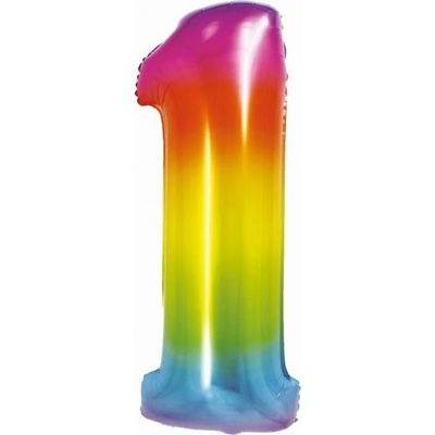 Godan balloons Chytrý fóliový balónek číslo 1 duha 76 cm