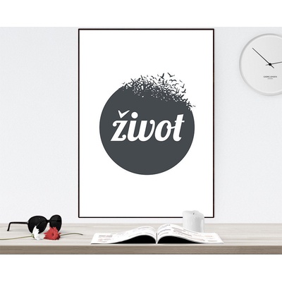 Plakát "život" - PDF soubor - Šedá tmavě, A3