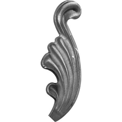 PSG Ozdobný list pre kovaný plot, bránu, zábradlie a mreže 51.064, 90x40 x 2 mm, pravý