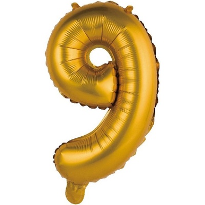 Číslice 9 zlatá malá 35 cm