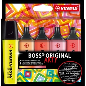 STABILO Комплект текст маркери, Stabilo, Boss Original Arty Warm Colours ST70/5-02-1-20, 5 цвята (ST70/5-02-1-20)