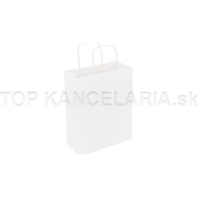 Papierová taška s krútenou rúčkou 18x8x24cm biela Biela