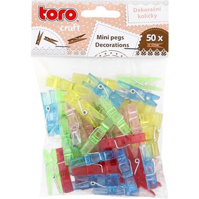 Toro pastové kolíčky na prádlo assort barev 3,5 cm 50 ks