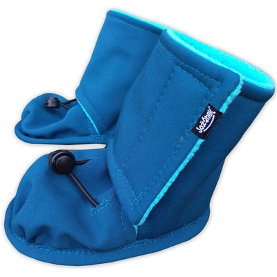 Zimné topánočky softshell + fleece, petrolej / tyrkys