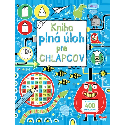 Kniha plná úloh pre chlapcov s viac ako 400 samolepkami