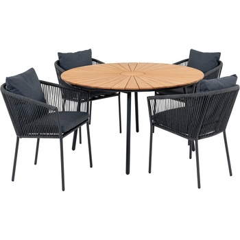 House Nordic Градински комплект за хранене в черен и естествен цвят за 4 души Cleveland and Salermo - House Nordic (7772060-S)