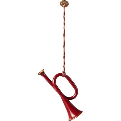 Vánoční plechová ozdoba Trumpet Red Maileg