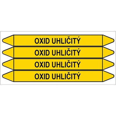Značení potrubí, oxid uhličitý,4 ks, 250 × 26 mm PZ 007530