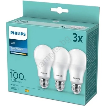 Image 1 of Philips К-кт 3бр. LED крушки Philips A67 E27/13W/230V 6500K (P5392)