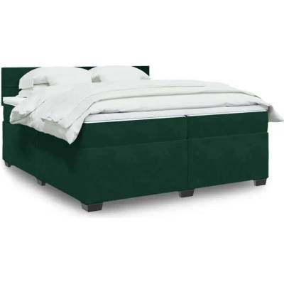 vidaXL 11461.3288705 Boxspring postel s matrací tmavě zelená samet