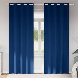 Pure Line Home Плътни завеси в цвят мастиленосин с метални халки, 2 бр. , 140 x 260 см