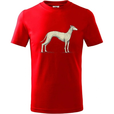 Vintage Whippet tričko detské červená