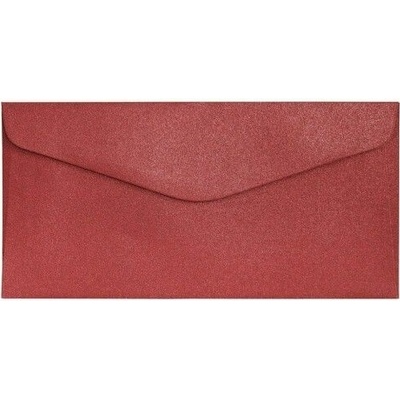 Ozdobné obálky Pearl - DL, 150 g/m2, perleťové, červené, 10 ks