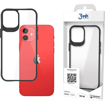 3mk Protection Кейс 3mk Satin Armor Case+ за Apple iPhone 12 Mini, с черна рамка, прозрачен (KXG0057338)