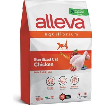 Diusapet ALLEVA® Equilibrium Sterilized Chicken Adult - пълноценна храна за пораснали кастрирани котки, с пилешко месо, Италия - 10 кг 1622