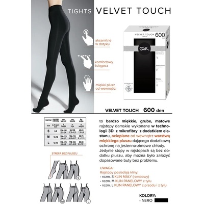 Gatta Velvet Touch 600 Den Nero 2-S