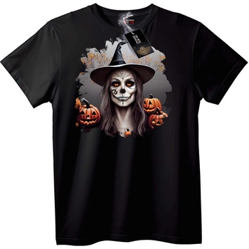 NOONEBRAND Тениска Хелоуин Вещица Череп - 7XL, Black
