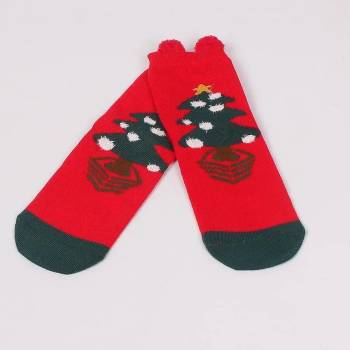 Image 1 of Детски коледни чорапи в червено с елхичка