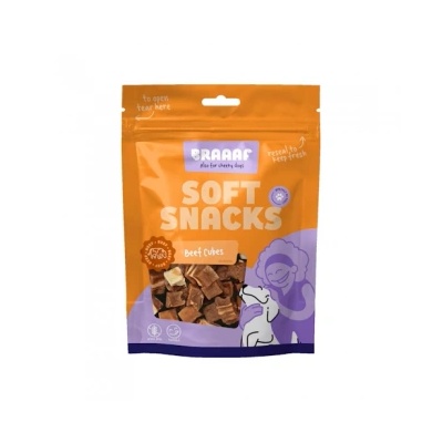 Braaaf Soft Snack Cubes Beef Аnd Fish - Меки лакомства за кучета, вкусни кубчета с телешко и риба - 85 гр